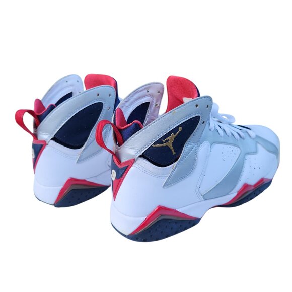 Jordan 7 Retro Olympic 304775-135 White Metallic Red Sneakers Shoes Size 9.5 - Picture 7 of 11